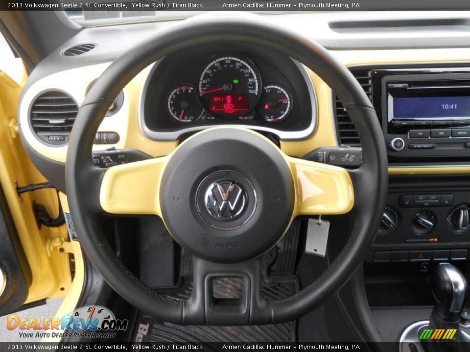 2013 Volkswagen Beetle 2.5L Convertible Yellow Rush / Titan Black Photo #22