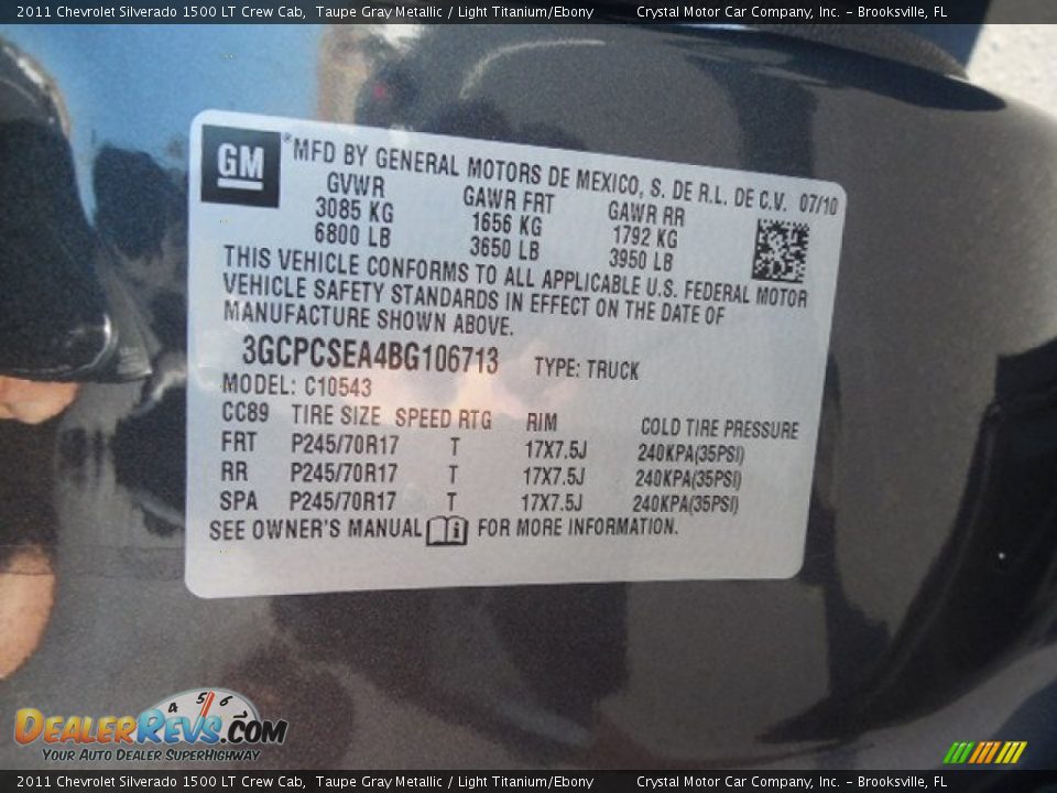 2011 Chevrolet Silverado 1500 LT Crew Cab Taupe Gray Metallic / Light Titanium/Ebony Photo #22