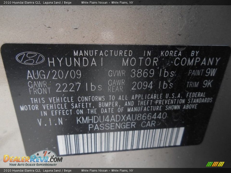 2010 Hyundai Elantra GLS Laguna Sand / Beige Photo #23