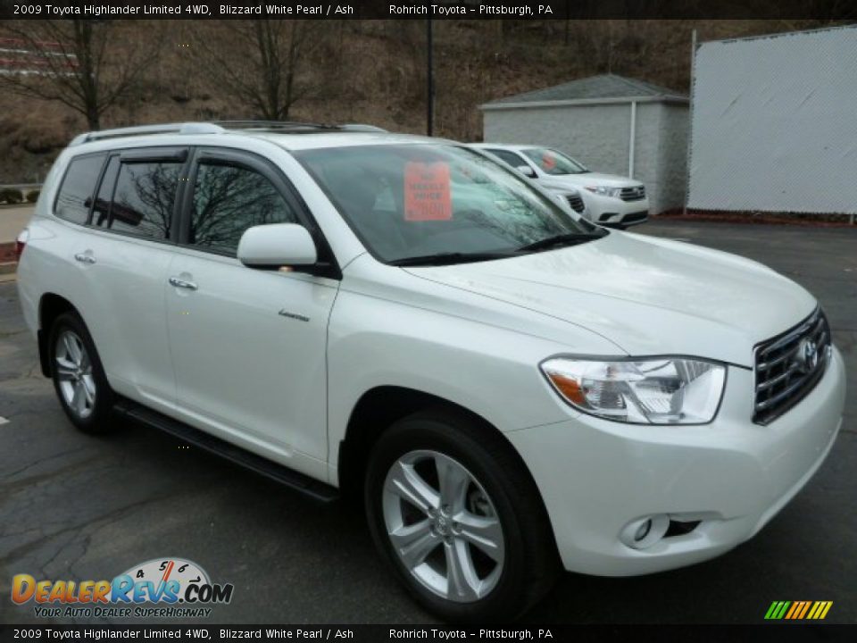 2009 Toyota Highlander Limited 4WD Blizzard White Pearl / Ash Photo #1