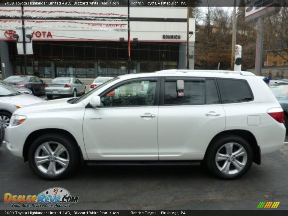 2009 Toyota Highlander Limited 4WD Blizzard White Pearl / Ash Photo #2