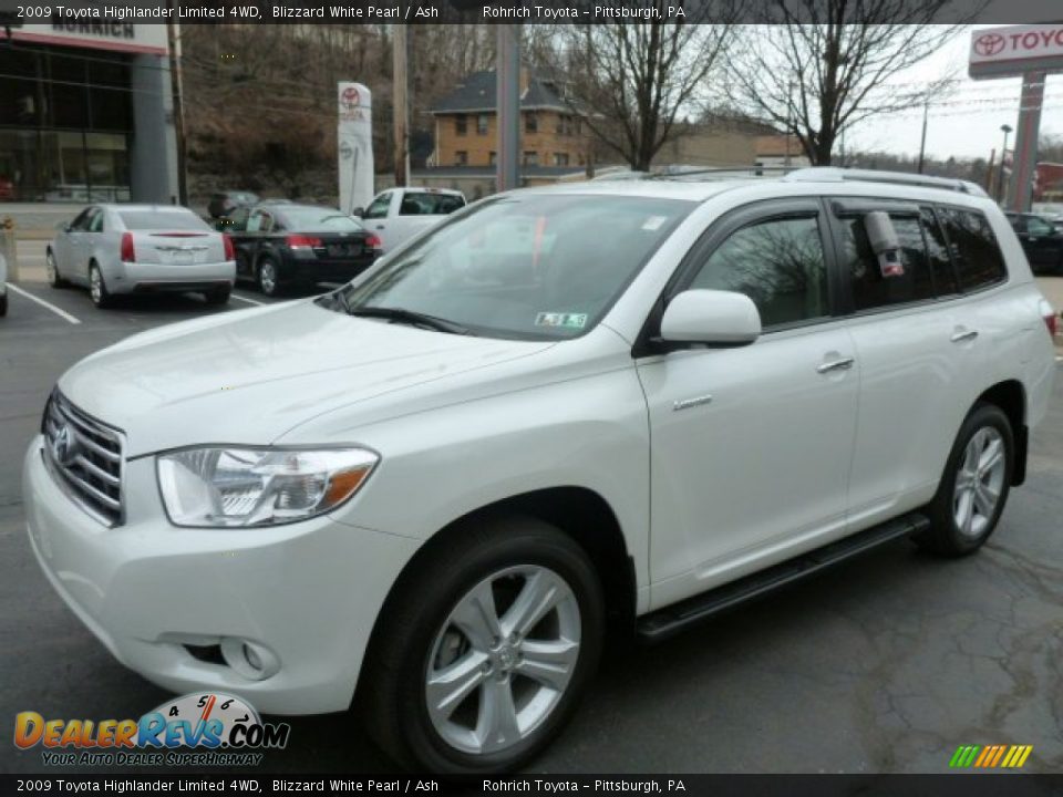 2009 Toyota Highlander Limited 4WD Blizzard White Pearl / Ash Photo #3