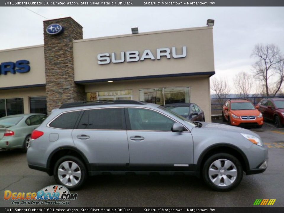 2011 Subaru Outback 3.6R Limited Wagon Steel Silver Metallic / Off Black Photo #11