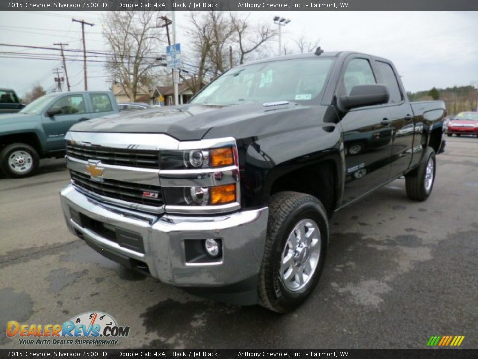2015 Chevrolet Silverado 2500HD LT Double Cab 4x4 Black / Jet Black Photo #3