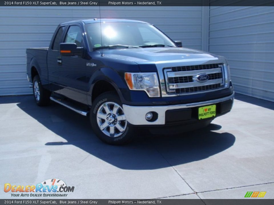 2014 Ford F150 XLT SuperCab Blue Jeans / Steel Grey Photo #1