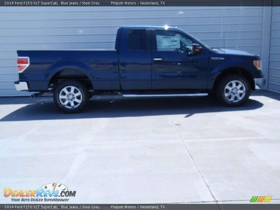 2014 Ford F150 XLT SuperCab Blue Jeans / Steel Grey Photo #3