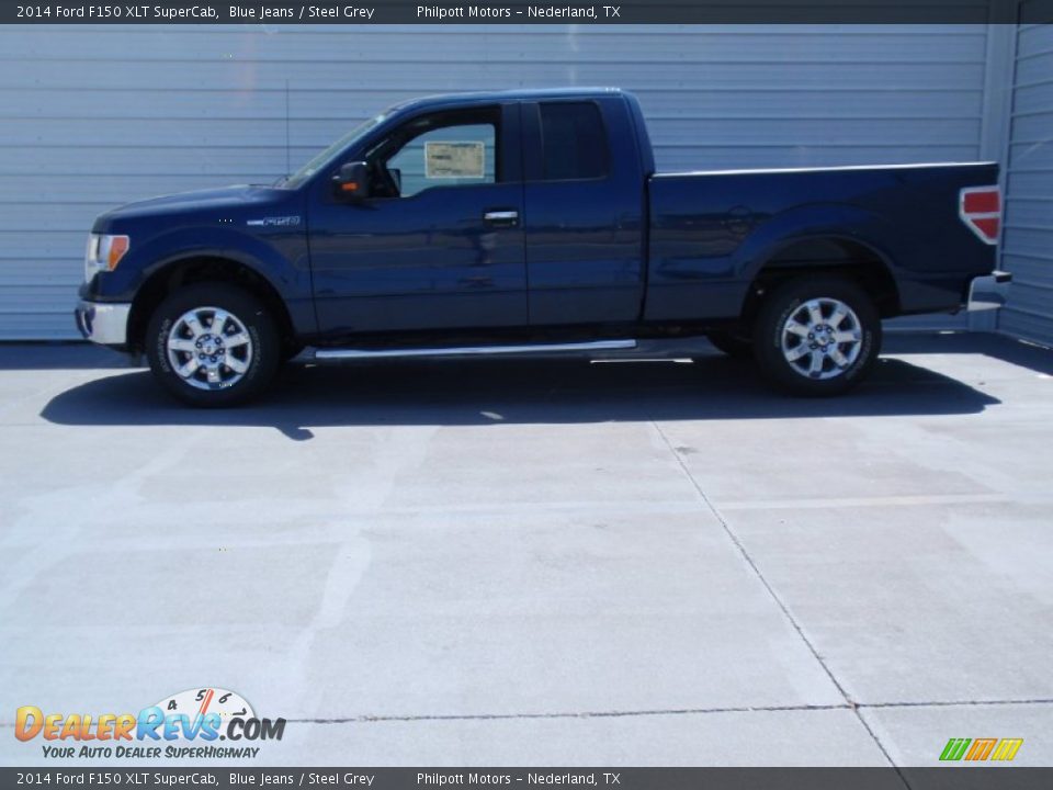 2014 Ford F150 XLT SuperCab Blue Jeans / Steel Grey Photo #6