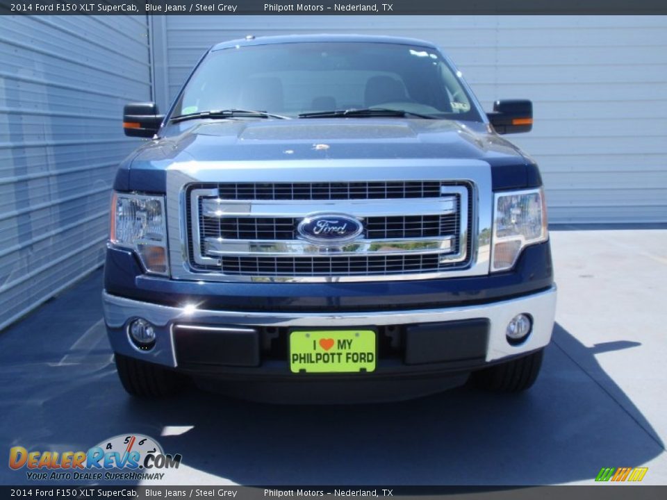 2014 Ford F150 XLT SuperCab Blue Jeans / Steel Grey Photo #8