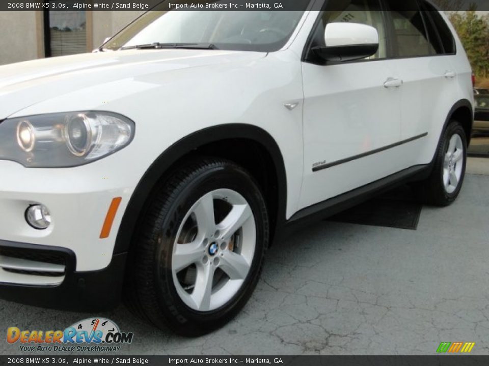 2008 BMW X5 3.0si Alpine White / Sand Beige Photo #6