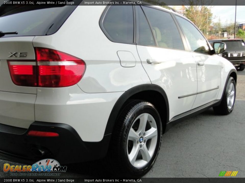 2008 BMW X5 3.0si Alpine White / Sand Beige Photo #9