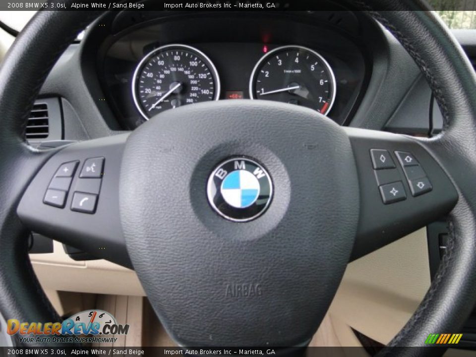 2008 BMW X5 3.0si Alpine White / Sand Beige Photo #12