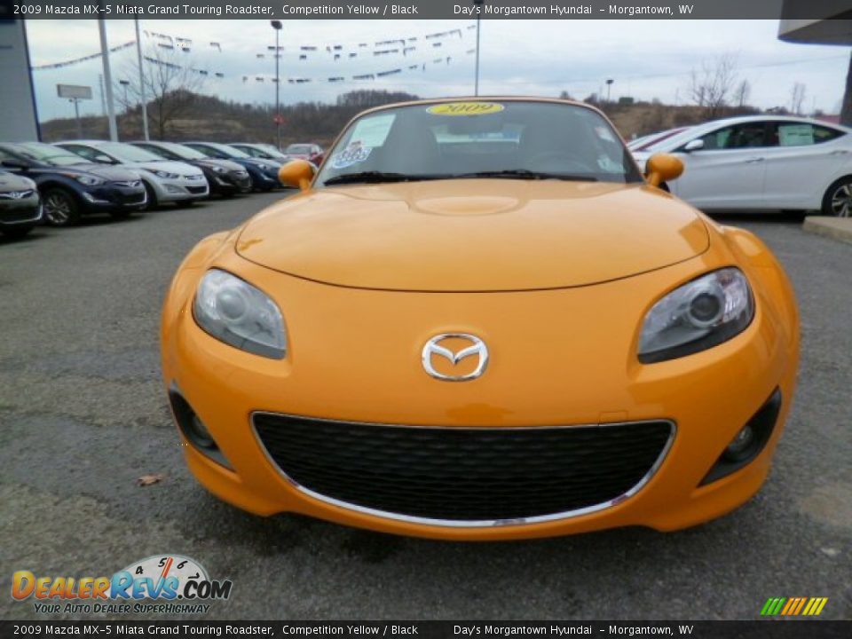 2009 Mazda MX-5 Miata Grand Touring Roadster Competition Yellow / Black Photo #2