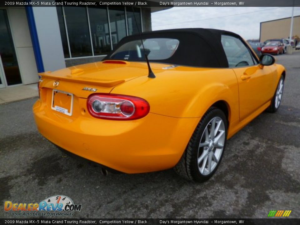 2009 Mazda MX-5 Miata Grand Touring Roadster Competition Yellow / Black Photo #7