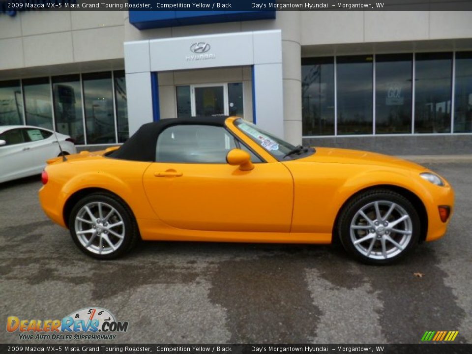 2009 Mazda MX-5 Miata Grand Touring Roadster Competition Yellow / Black Photo #8