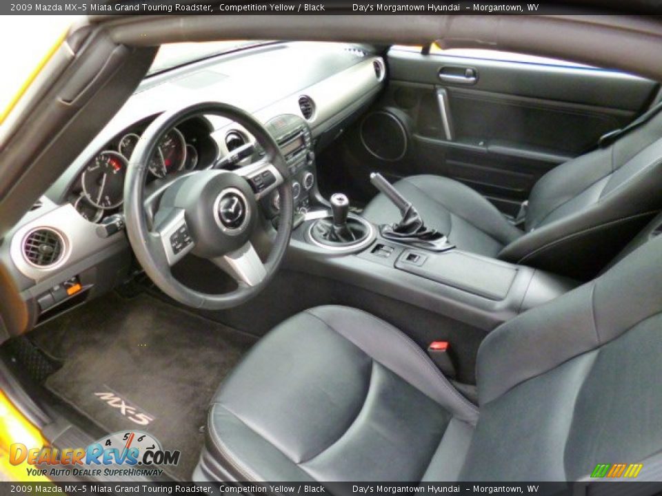 Black Interior - 2009 Mazda MX-5 Miata Grand Touring Roadster Photo #14