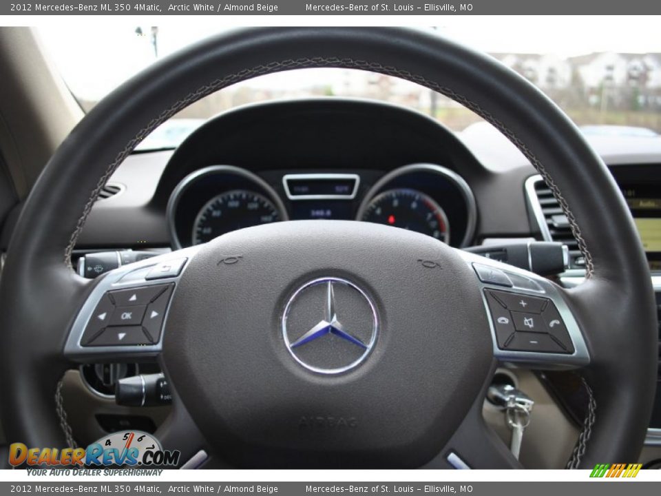 2012 Mercedes-Benz ML 350 4Matic Arctic White / Almond Beige Photo #20
