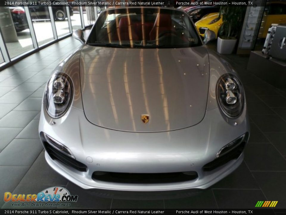 2014 Porsche 911 Turbo S Cabriolet Rhodium Silver Metallic / Carrera Red Natural Leather Photo #2