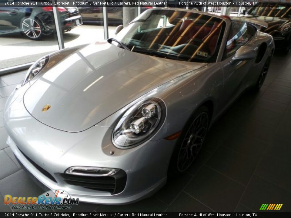 2014 Porsche 911 Turbo S Cabriolet Rhodium Silver Metallic / Carrera Red Natural Leather Photo #3