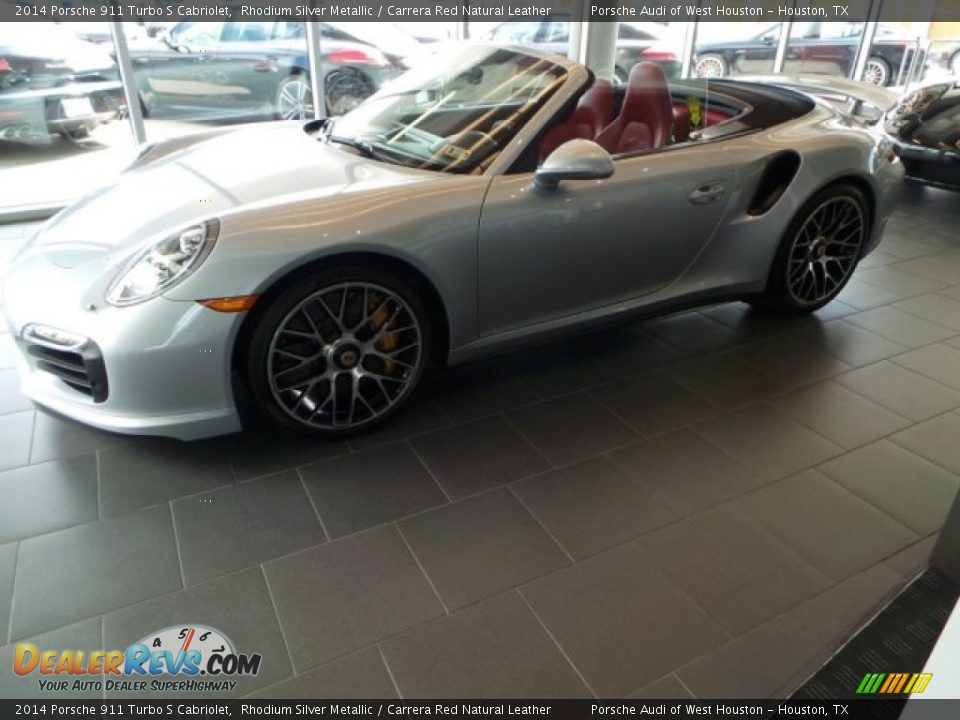 2014 Porsche 911 Turbo S Cabriolet Rhodium Silver Metallic / Carrera Red Natural Leather Photo #4