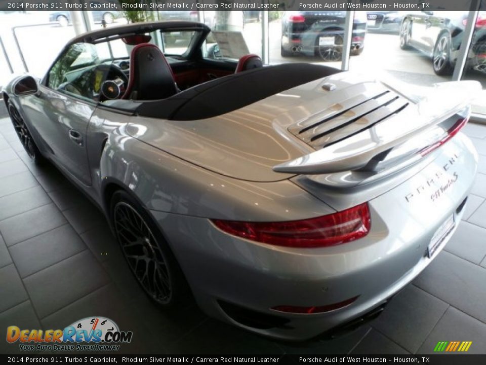 2014 Porsche 911 Turbo S Cabriolet Rhodium Silver Metallic / Carrera Red Natural Leather Photo #5
