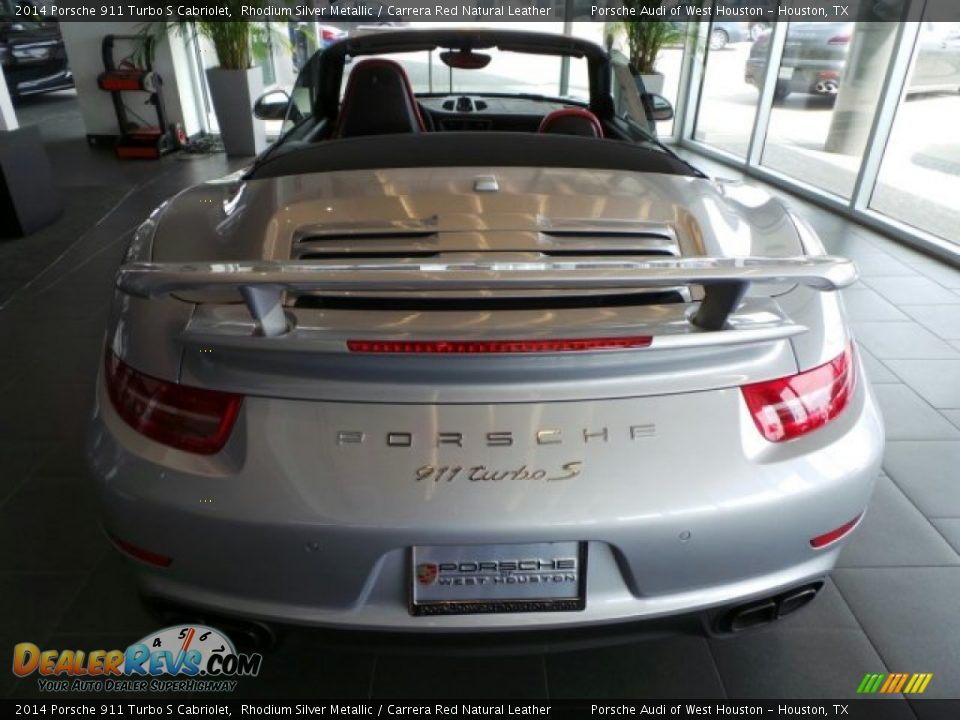 2014 Porsche 911 Turbo S Cabriolet Rhodium Silver Metallic / Carrera Red Natural Leather Photo #6