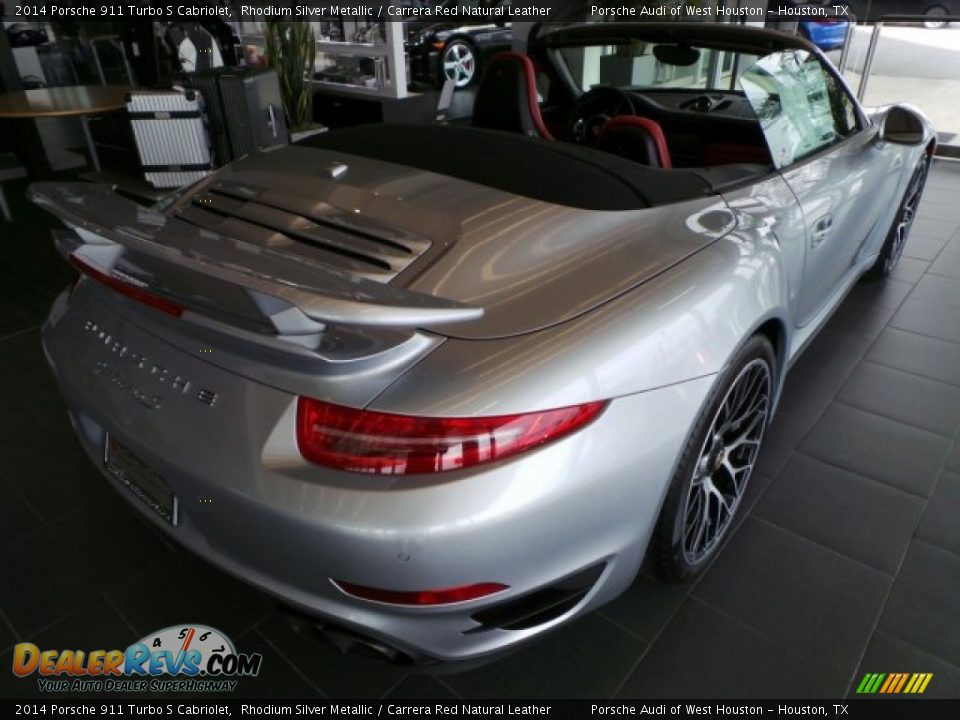 2014 Porsche 911 Turbo S Cabriolet Rhodium Silver Metallic / Carrera Red Natural Leather Photo #7