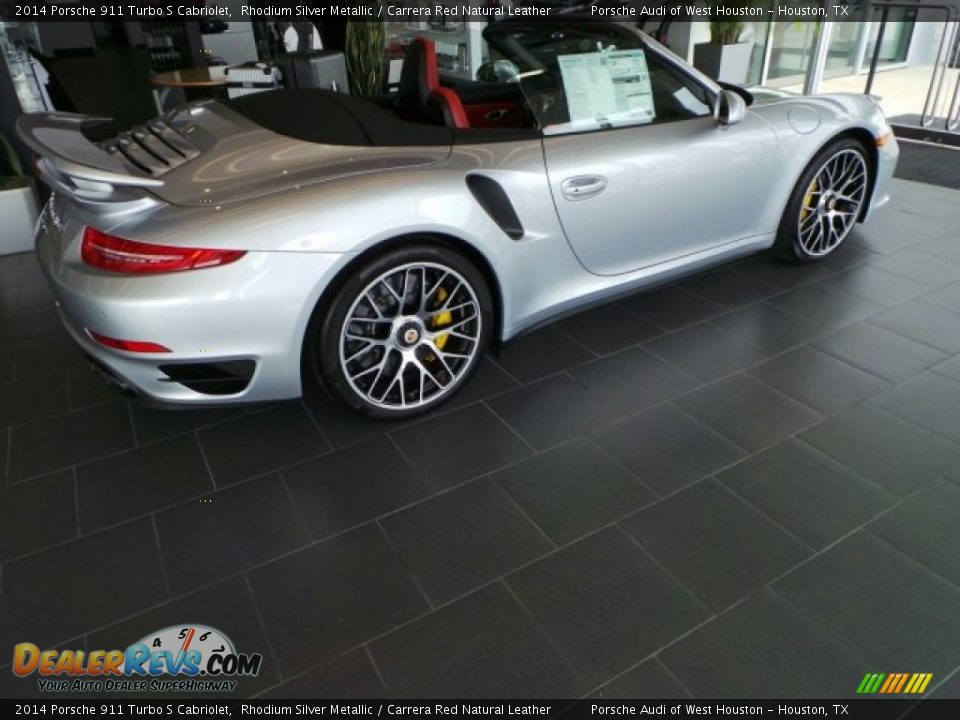 2014 Porsche 911 Turbo S Cabriolet Rhodium Silver Metallic / Carrera Red Natural Leather Photo #8
