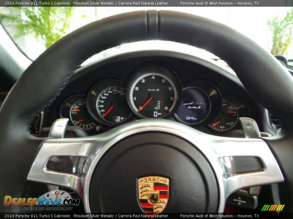 2014 Porsche 911 Turbo S Cabriolet Rhodium Silver Metallic / Carrera Red Natural Leather Photo #23