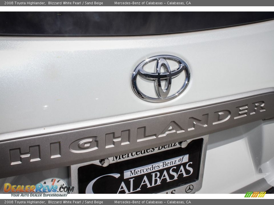 2008 Toyota Highlander Blizzard White Pearl / Sand Beige Photo #28