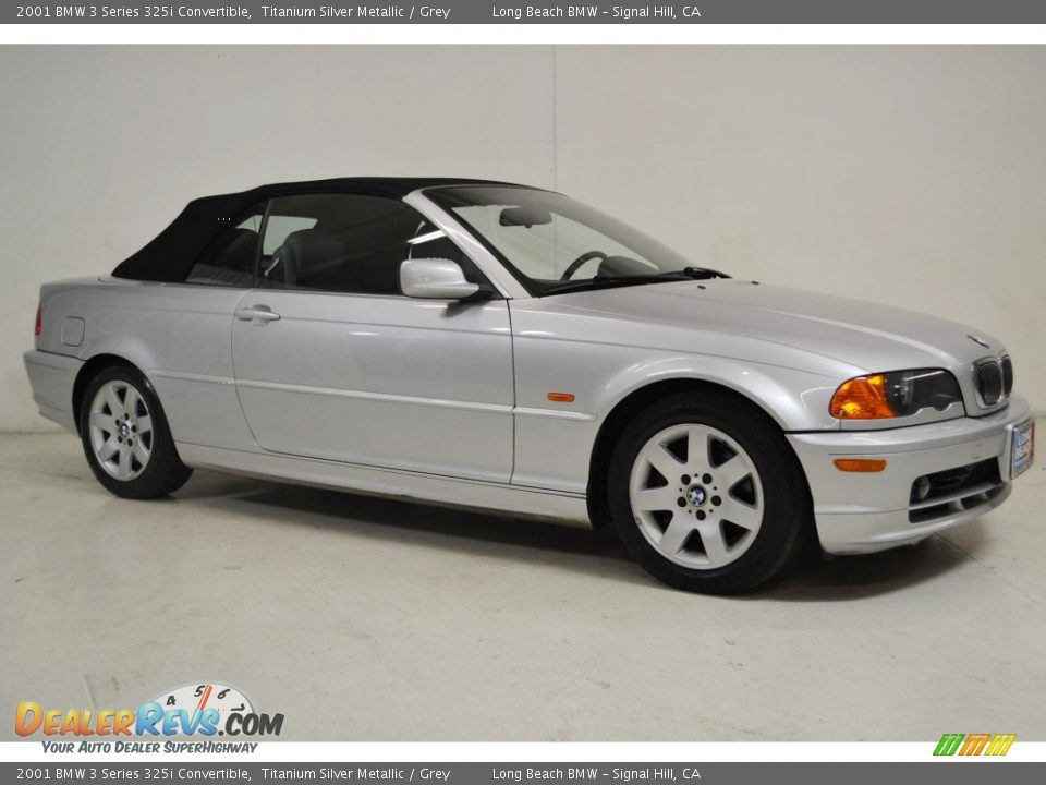 2001 BMW 3 Series 325i Convertible Titanium Silver Metallic / Grey Photo #2