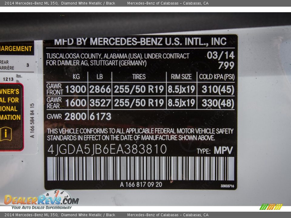 2014 Mercedes-Benz ML 350 Diamond White Metallic / Black Photo #7