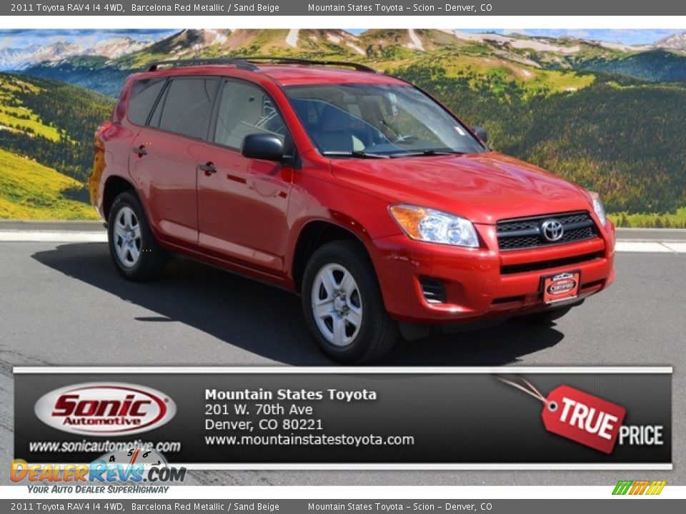 2011 Toyota RAV4 I4 4WD Barcelona Red Metallic / Sand Beige Photo #1