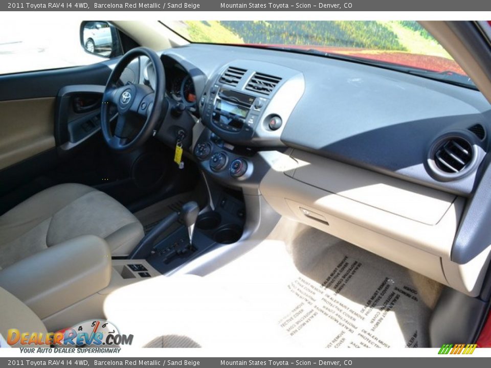 2011 Toyota RAV4 I4 4WD Barcelona Red Metallic / Sand Beige Photo #14