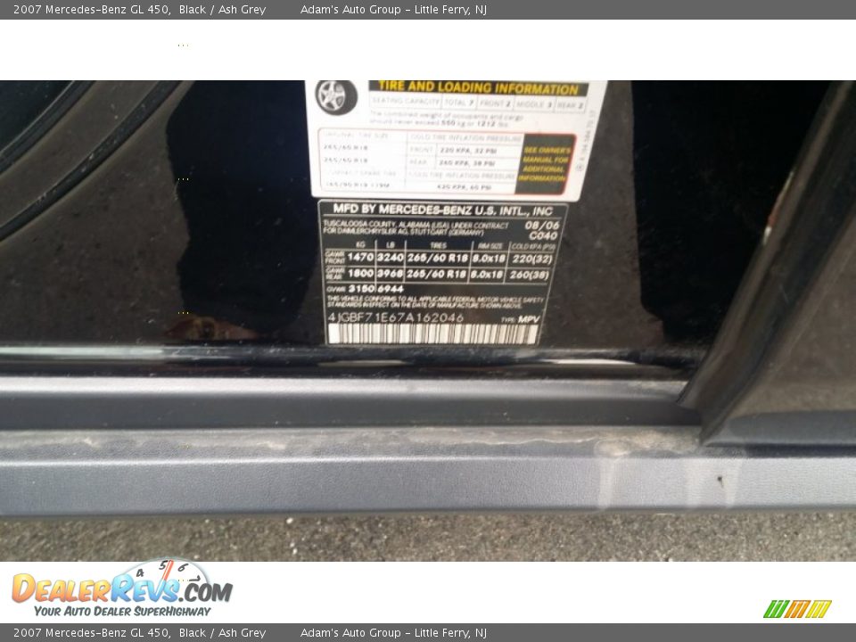 2007 Mercedes-Benz GL 450 Black / Ash Grey Photo #30