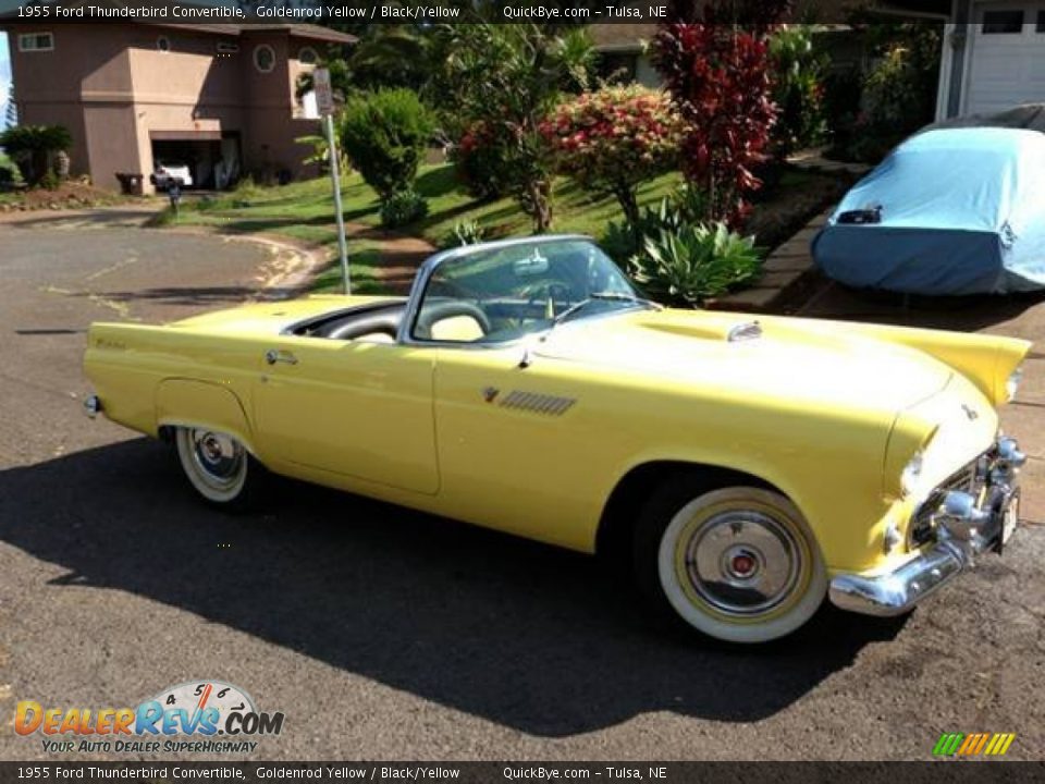 1955 Ford Thunderbird Convertible Goldenrod Yellow / Black/Yellow Photo #3