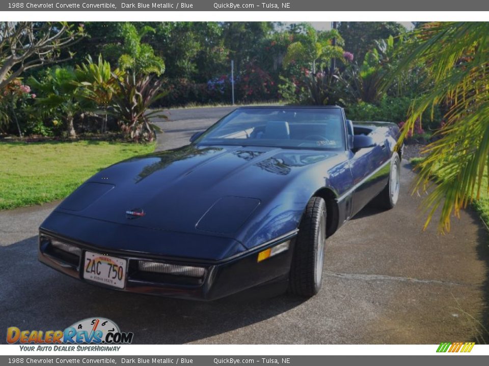 1988 Chevrolet Corvette Convertible Dark Blue Metallic / Blue Photo #10