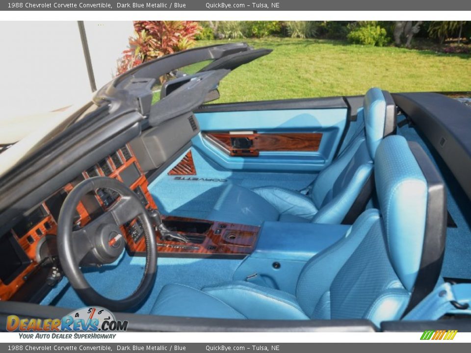 Blue Interior - 1988 Chevrolet Corvette Convertible Photo #16