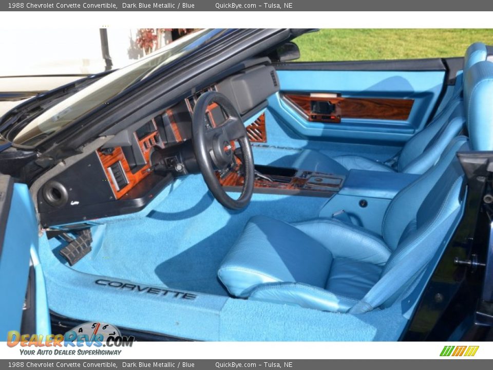 Blue Interior - 1988 Chevrolet Corvette Convertible Photo #19