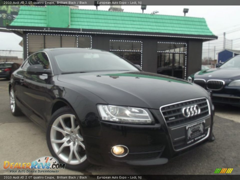 2010 Audi A5 2.0T quattro Coupe Brilliant Black / Black Photo #2