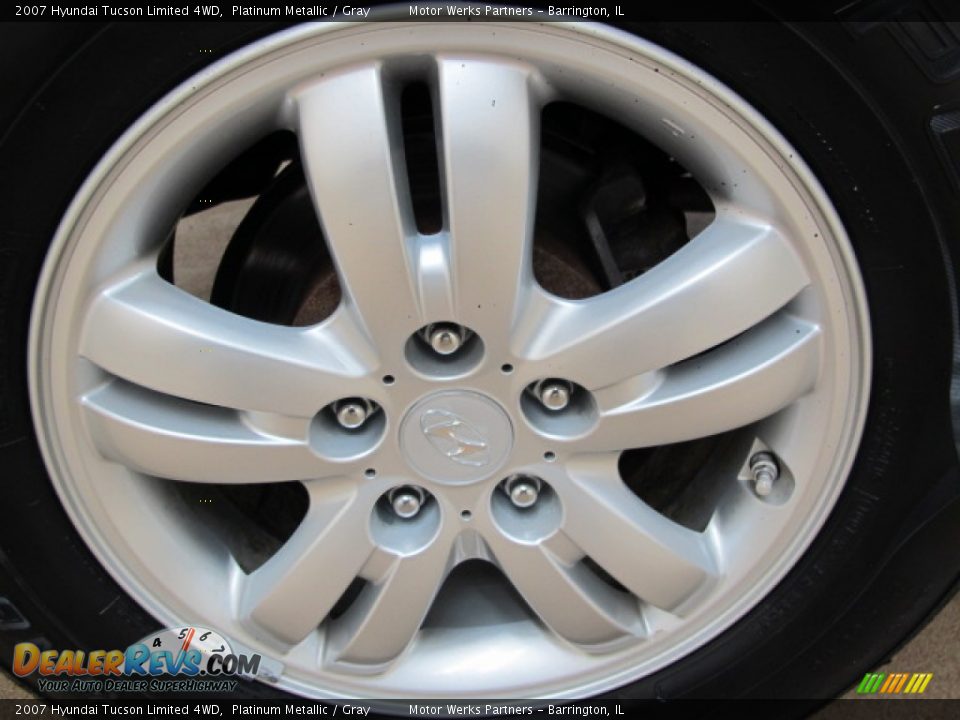 2007 Hyundai Tucson Limited 4WD Platinum Metallic / Gray Photo #15