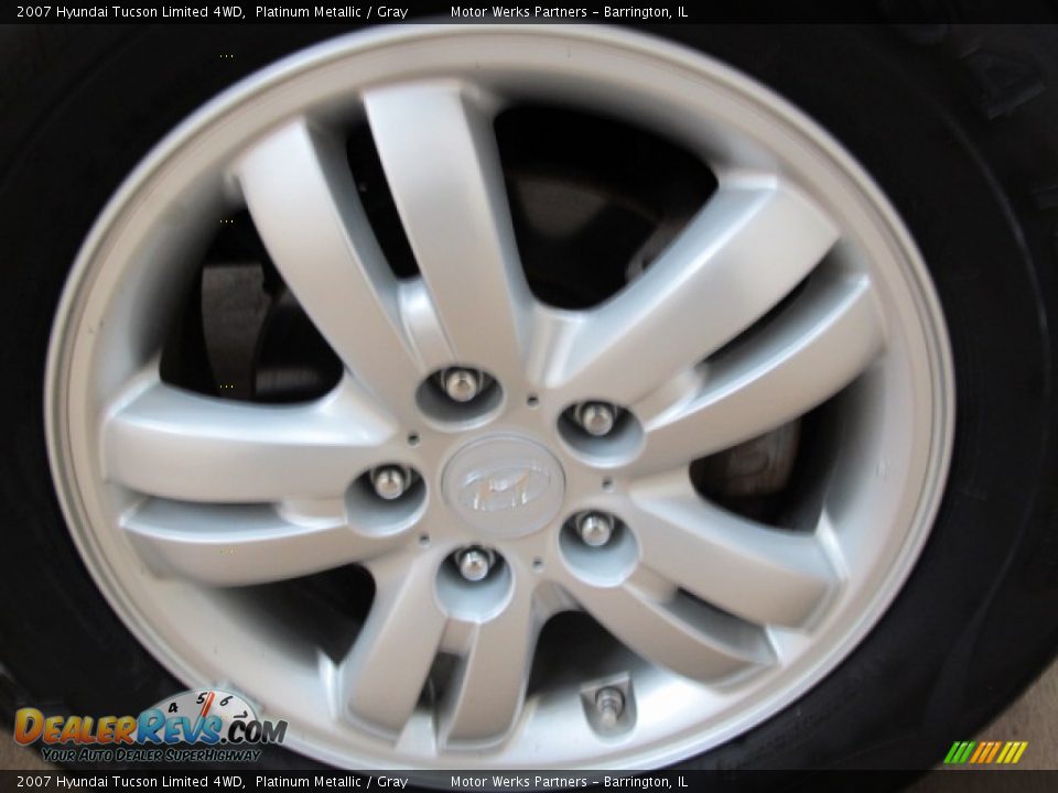 2007 Hyundai Tucson Limited 4WD Platinum Metallic / Gray Photo #16
