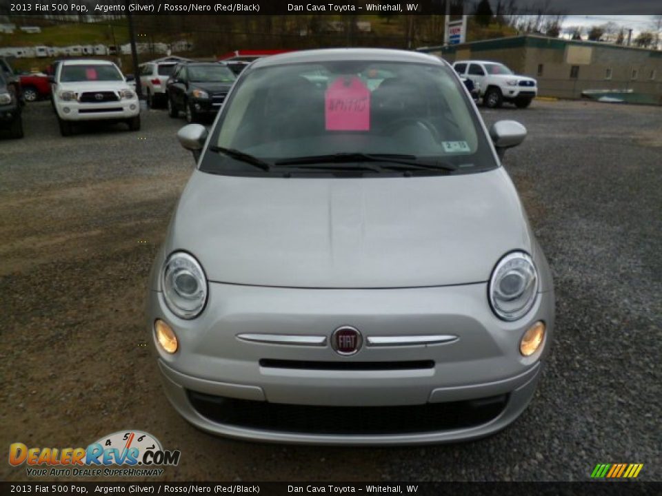 2013 Fiat 500 Pop Argento (Silver) / Rosso/Nero (Red/Black) Photo #2