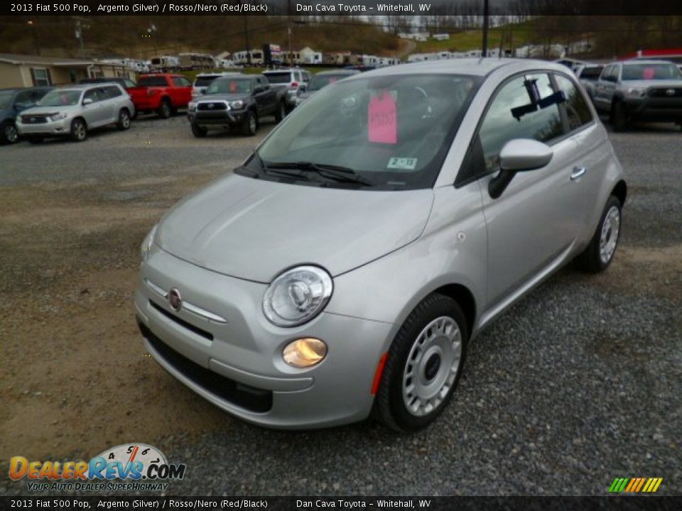 2013 Fiat 500 Pop Argento (Silver) / Rosso/Nero (Red/Black) Photo #3