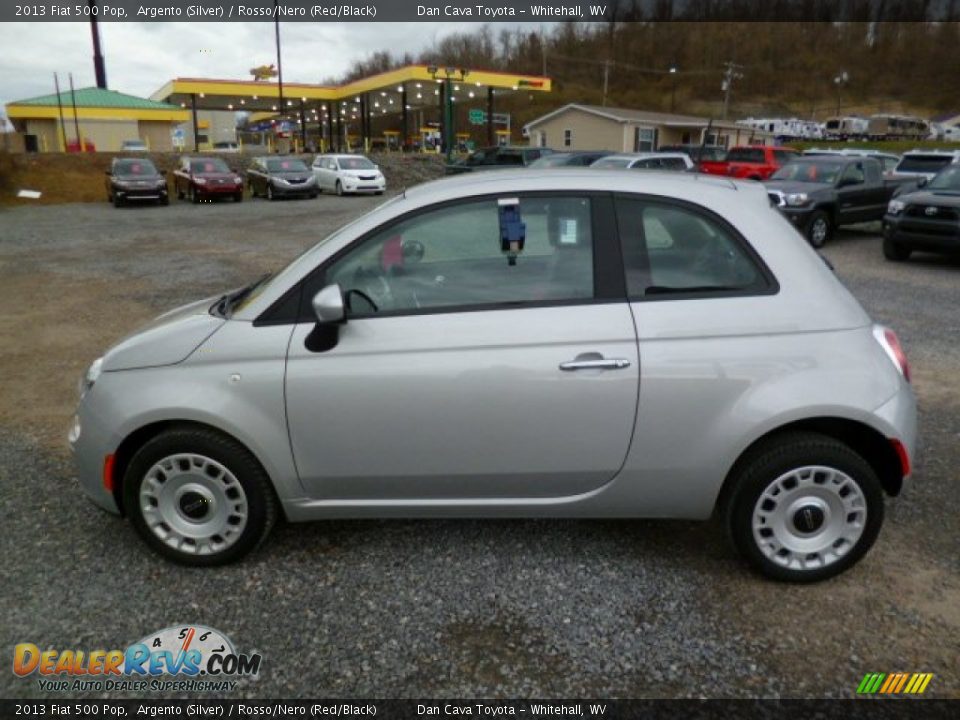 2013 Fiat 500 Pop Argento (Silver) / Rosso/Nero (Red/Black) Photo #4