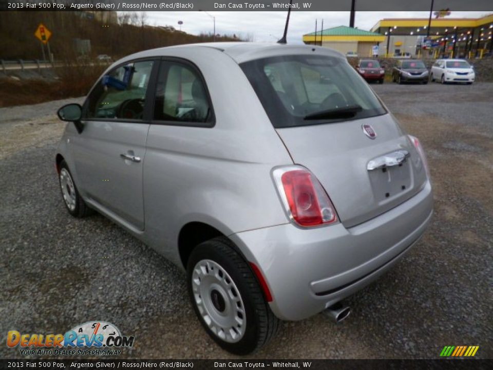 2013 Fiat 500 Pop Argento (Silver) / Rosso/Nero (Red/Black) Photo #5