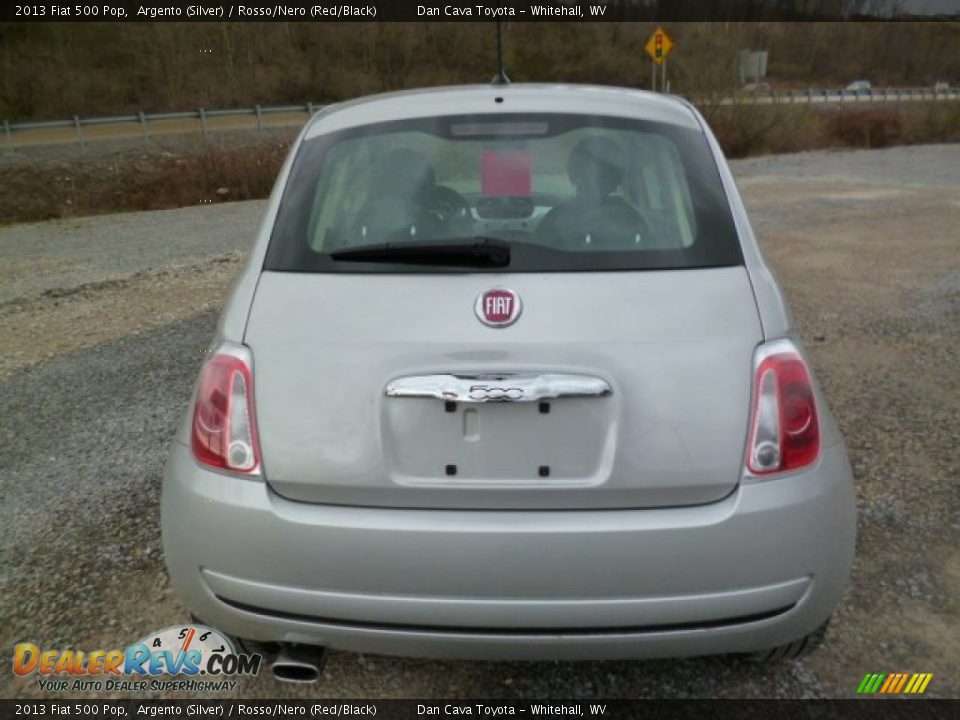 2013 Fiat 500 Pop Argento (Silver) / Rosso/Nero (Red/Black) Photo #6