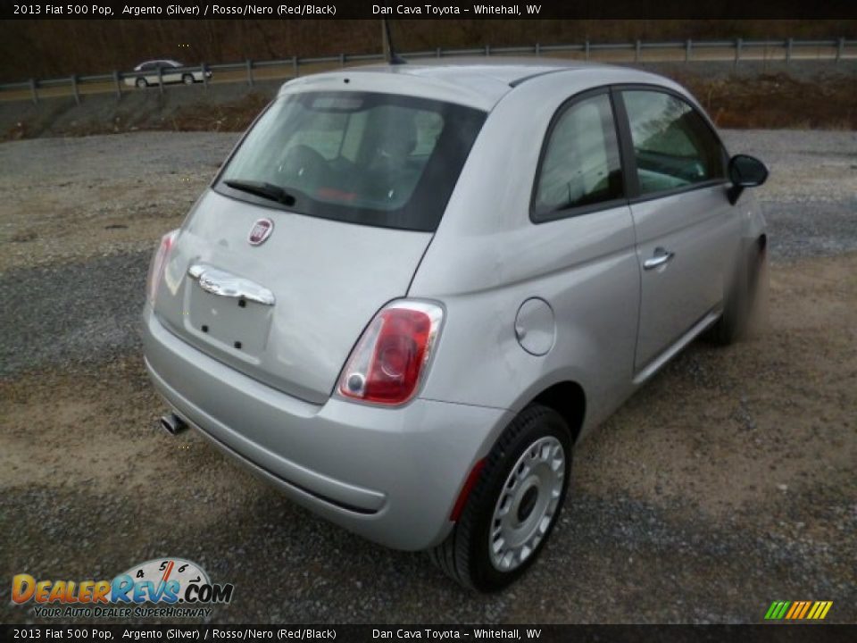 2013 Fiat 500 Pop Argento (Silver) / Rosso/Nero (Red/Black) Photo #7