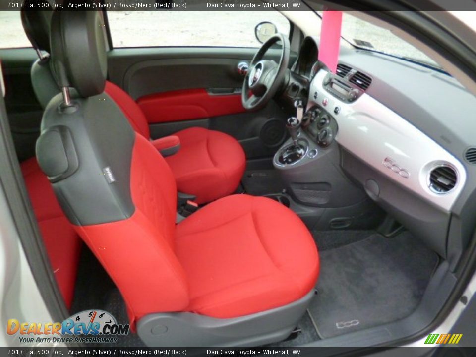 2013 Fiat 500 Pop Argento (Silver) / Rosso/Nero (Red/Black) Photo #9