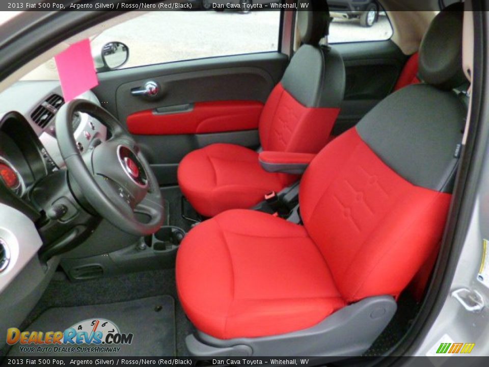 2013 Fiat 500 Pop Argento (Silver) / Rosso/Nero (Red/Black) Photo #11