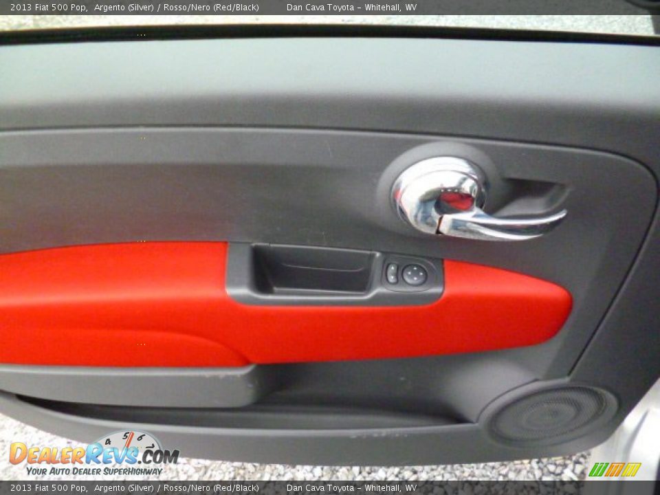 2013 Fiat 500 Pop Argento (Silver) / Rosso/Nero (Red/Black) Photo #13